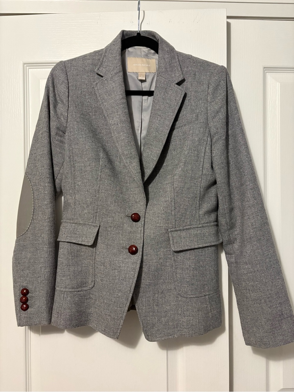 Banana Republic Light Gray Tweed Blazer